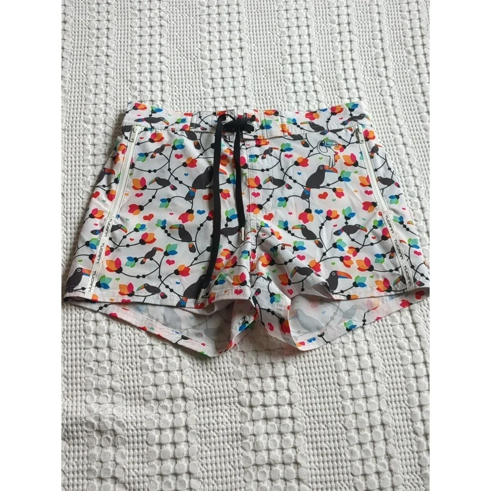 Tucann Swim Trunks Shorts Toucan Floral Print Sz Medium 29